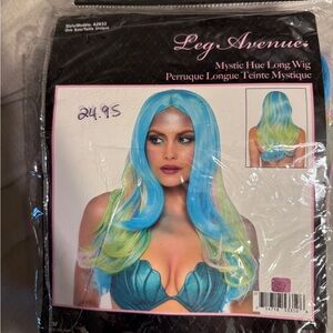 Leg Avenue Mystic Hue Long Wig - Blue and Green